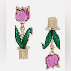Betsey Johnson Tulip Earrings- 1 UP 1 DOWN